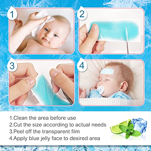 20 Sheets Fever Patches for Kids - Hot Weather Cooling Gel Patches for Adults - Headache Patches - Forehead Fever Cool Pads