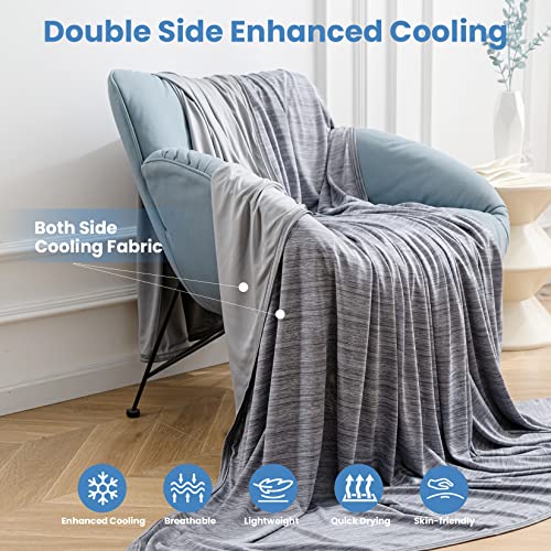 OIGAE Cooling Blanket Throw Size 50"x70" for Hot Sleepers Summer Blanket | Absorbs Heat Cold Summer Blanket for Night Sweats & Menopause Lightweight Breathable Soft Double-Side Cooling Ice Blanket