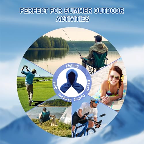 Cooling Hoodie Towels (2-Pack) - Reusable, Sweat-Absorbing Cooling Wrap for Neck & Face. Instant Cold Towel for Gym, Sports, and Hot Weather Activities