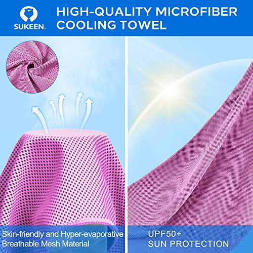 Sukeen 4 Pack Cooling Towels for Hot Weather 40"x12", Gym Towels for Men and Women, Soft Breathable Workout Towels for Yoga, Running, Sport, & More