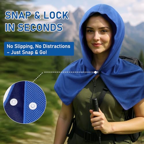 Cooling Hoodie Towels (2-Pack) - Reusable, Sweat-Absorbing Cooling Wrap for Neck & Face. Instant Cold Towel for Gym, Sports, and Hot Weather Activities