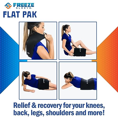 FreezeSleeve Flat Pak | 12" x 17" Extra Large Reusable Gel Ice Pack for Hot and Cold Therapy | Soft Flexible Cooling Pad for Back Hip Leg Injuries and Pain Relief | Cold Compress for Injury Recovery