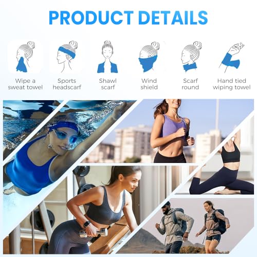 Instant Cooling Towel with Storage Bottle, Ice Towel for Neck Face for Sports Gym & Hot Weather (Orange)