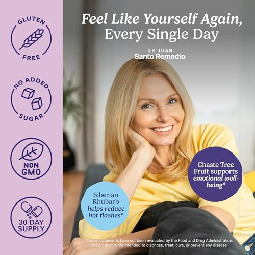 Santo Remedio Mujeres Hormonal Balance for Women - 30 Servings | Menopause Support for Hot Flashes, Night Sweats & Mood Swings - Hormone-Free Formula - 30 Capsules