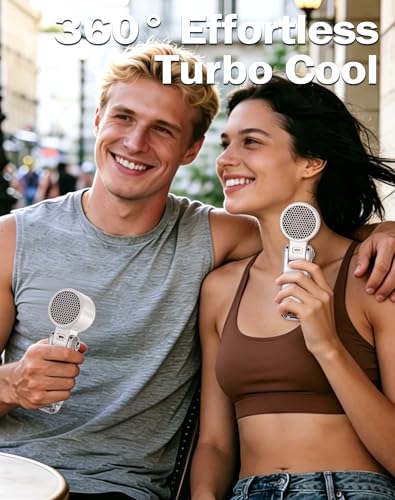 Portable Handheld Fan with Semiconductor Ice Cooling, [Instant Ice Relief], 4000mAh Rechargeable Mini Personal Fan, 5 Speeds, Quiet USB Travel Fan for Outdoor, Commuting, Summer Heat