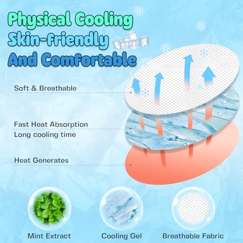 TrelaCo 24 Sheets Round Cooling Patches for Instant Relief from Heat Workouts Hot Flashes Hydrogel Patches Cooling Relief During Mild to Moderately Strenuous Activities