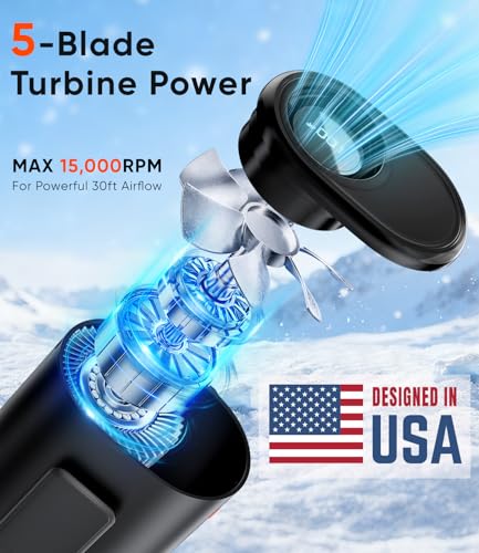 AI Portable Waist Fan, 6-Speed 15,000RPM Strong Turbo Airflow, 30H Cooling Battery Powered Personal Fan Rechargeable, Wearable Hands-Free Shirt/Belt/Body Fan for Travel, Work, Outdoor, Gift for Men