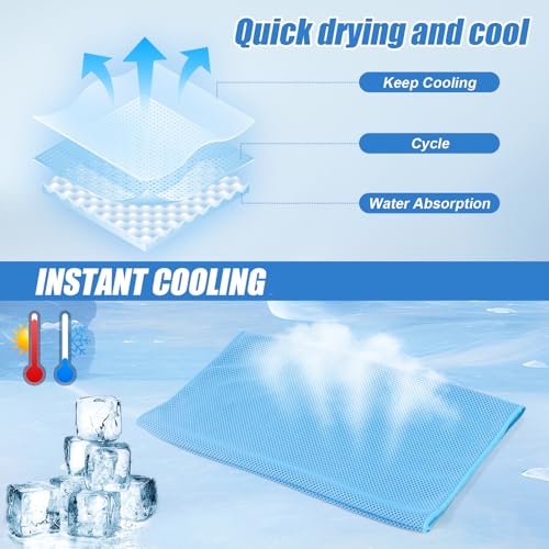 4 Pack Cooling Towels Cloth for Neck and Face, Ice Cool Towel Cold Rags for Sports Gym Fitness Yoga Running Tennis Baseball Hiking Camping(Y-4PACK-02)