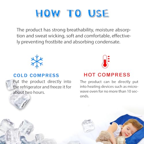 Cooling Pad Mat for Pillow - Cold Injuries Relief, Perfect for Night Sweats, Migraines, Fevers, Hot Flashes - Reusable (Blue)