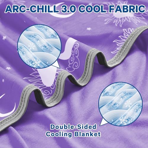 inhand Cooling Blanket Queen Size (90"x90") - Double Sided Cooling Blankets for Hot Sleepers, Lightweight Summer Blanket for Sofa Bed Couch, Travel, House Warming Gifts New Home Lavender Purple