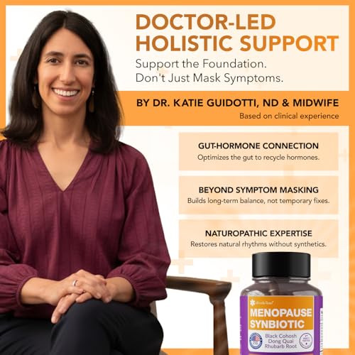 Menopause Support with Black Cohosh - Max Absorption Synbiotic Formula | Hormonal Balance & Wellness Support - Helps Easing Hot Flashes, Night Sweats, Restful Sleep - 60 caps