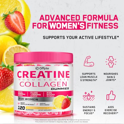 Creatine for Women, 5000mg Complex with Collagen & BCAAs, Vitamin B12