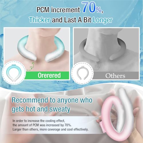 Ice Ring Neck Cooler 70% Gel Increase Neck Cooling Tube Wearable Body Cooling Products for Summer Heat Outdoor Indoor Activities Relief for Hot Flashes(Gradient Blue,L)