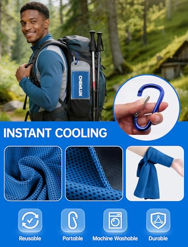 Cooling Towels for Neck and Face: Instant Cool Towel for Hot Weather UPF 50 Quick Dry Microfiber Sweat Towel for Gym Sports Workout Travel - 40"x12", 4 Packs Multicoloured