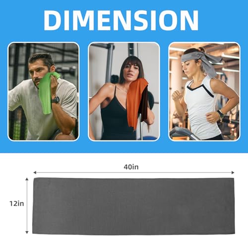 6 Pack Cooling Towel (40"x12"), Cooling Towels for Instant Cooling,Sports Towel, for Yoga, Sport, Running, Gym, Workout,Camping, Fitness, Workout,Hot Weather Travel