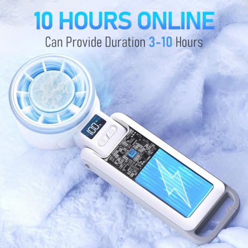 PlayHot Portable Handheld Cooling Fan, Travel Essentials, Gifts for Women | Instant Cooling, 10m/s Airflow, 5-Speed, 10H Max, USB-C Rechargeable, LED Display, 3-in-1 Foldable for Cruise, Beach Vacation
