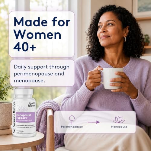 Youth & Tonic Menopause Supplement for Hot Flashes & Night Sweats 60 Pills