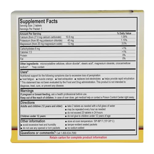 Medique 03033 Medi-Lyte Electrolyte Tablets w/ Potassium Chloride for Cramps, unflavored, 100 Tablets