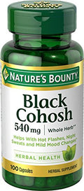 Nature's Bounty Black Cohosh Root Supplement, 540 mg, 100 Capsules