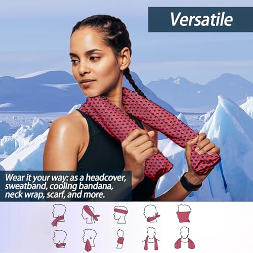 4-Pack Menjo Outdoors Cooling Towels for Neck & Face. Quick-Dry Workout Towels, Sweat-Wicking for Yoga, Gym, Running and Outdoors. Reusable Cooling Towel for Men & Women and Great for Hot Weather.