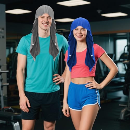 4 Pack Cooling Hoodie Towels Cooling Towels for Neck and Face Quick Drying Sweat Towel Wraps Cooling Head Neck Wraps Sun Protection for Hot Summer Weather Sport Workout