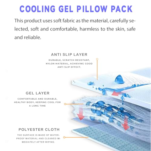 Reusable Gel Ice Pack, Pillow Cooling Pad for Night Sweats, Migraines, Fever, Hot Flashes, Injuries, Cold Compress Pillow Cooling Pad for Kids, Adults and Pets (Pink)