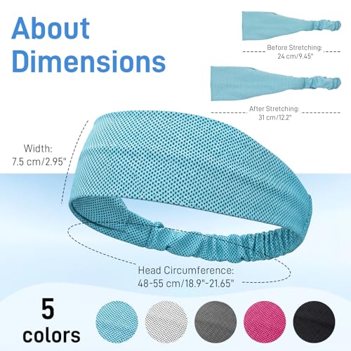 Cooling Headbands for Women, Instant Cooling Dual-Layer Non-Slip Sweatbands, Moisture Wicking for Women Running Fitness Yoga
