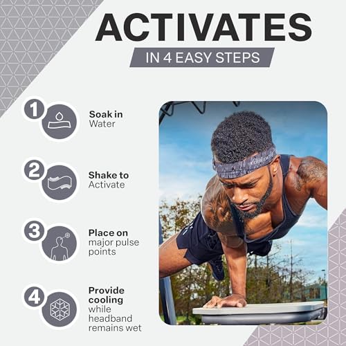 Cooling Headband for Women and Men – UPF 50+ Advanced Evaporative Comfort, Instant Cooling Sweatband for Outdoor Sports, Fitness, Yoga, Hiking, Running, and Workout