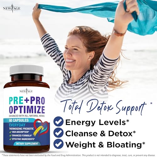 NEW AGE Pro Optimize Probiotics for Women, Menopause, Digestive Health - Support for Bloating, Hot Flashes, Joint Support, Night Sweats - Gut Health & Metabolism - Dong Quai (60 (Pack of 1))