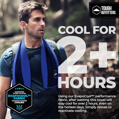 Tough Outdoors Cooling Towels for Neck Face - Neck Cooling Towel for Hot Weather Yoga Sports Golf Sweat - Instant Cold Towel