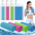 Leuceiy 4 Pack Cooling Towels (40"x12"), Cooling Towels for Neck and Face, Gym Towel for Working Out, Soft Breathable Microfiber Ice Towel for Yoga Sport Running Golf