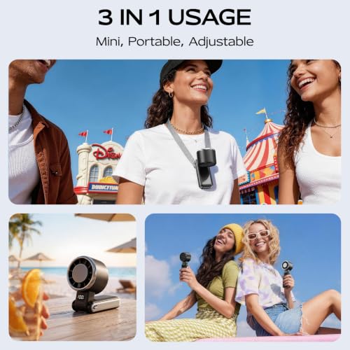 SHEWIND Portable Handheld Fan with Ice Cooling-5 Gear High Speed Turbo Personal Fan Rechargeable,Up to 13 Hrs,Mini Fan Handheld,Europe Travel Essentials Accessories, Beach Vacation, Gifts for Women