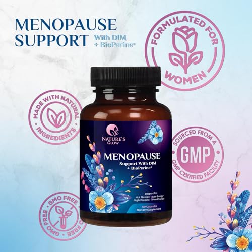 Menopause Supplements for Women - Natural Hormone Support with DIM, BioPerine & Broccoli Extract - Menopause Relief and Balance Antioxidant, for Hot Flashes and Night Sweats Support - 60 Capsules