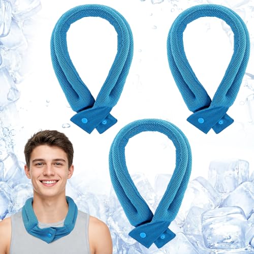 Acostop 3 Pcs Breathable Soft Cooling Neck Wraps with Ice Polymer | Long Lasting Neck Coolers for Summer Heat, Men Women Cooling Towels for Hot Weather Sports Gym Workout Outdoor Works