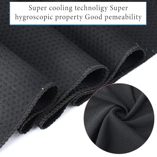 Honoson 10 Pcs Cooling Towels for Neck and Face, 47"x12" Sports Breathable Ice Towels Microfiber Chilly Sweat Rags with Portable Bottle for Gym Golf Athletes Yoga Workout Hot Weather (Black)