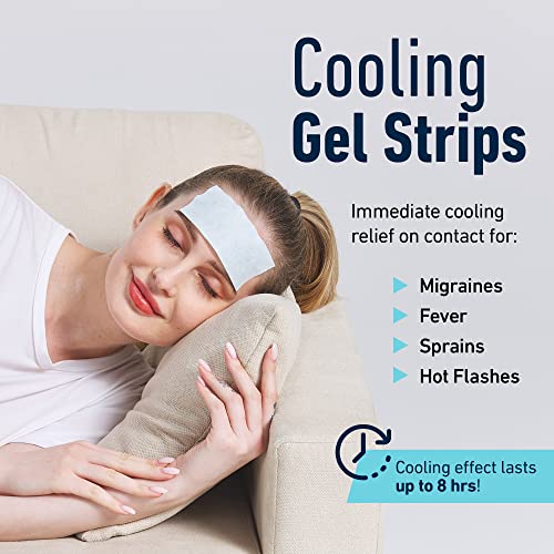 Cooling Patches for Fever and Headache, 20 Pack Migraine Relief for Kids | Cooling Relief for Teens and Adults, Tension and Sinus Headache Patches, Lasts 8 Hours