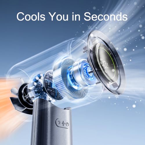 MUXNW Mini Turbo Jet Fan: Portable Small Pocket Handheld Personal Rechargeable Battery Operated USB Charger Keeping Cool In Hot Weather For Travel Beach (Gray)