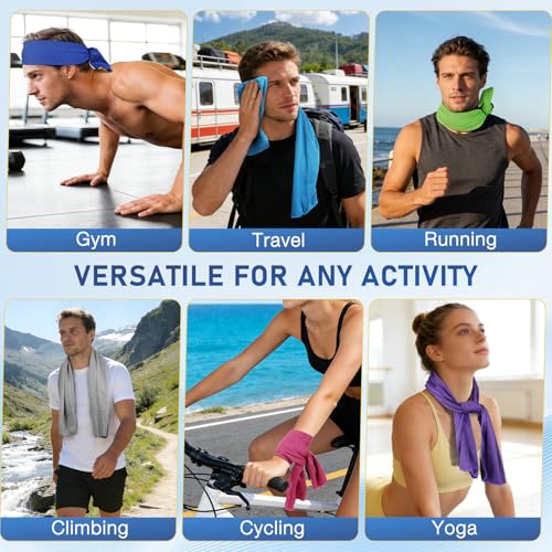 30 Pack Cold Towels for Hot Weather, 40"x12" Bulk Cooling Towel for Neck and Face, Neck Cooling Rags for Sports, Gym, Yoga, Scooer, Golf