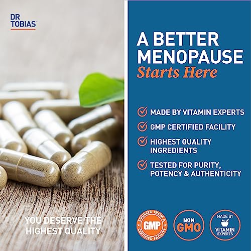 Dr. Tobias Menopause Relief 60 Capsules | Menopause Supplements for Women | Menopause Wellness Support | Black Cohosh + Soy Isoflavones | Hot Flashes, Mood & Nighttime Comfort | 30 Servings