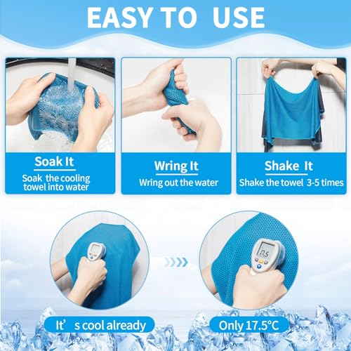 Honoson Cooling Towel Bulk - Neck & Face Cool Chilly Towels Microfiber Breathable Sport Sweat Rag for Gym, Yoga, Travel, Camping, Running, Outdoor