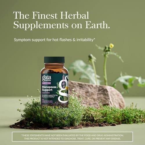 Gaia Herbs Menopause Support Daytime - Helps Support Hormone Balance & Well-Being for Women* - with Vitex, Black Cohosh, St. John's Wort & Oats - 60 Vegan Liquid Phyto-Caps (60 Servings)