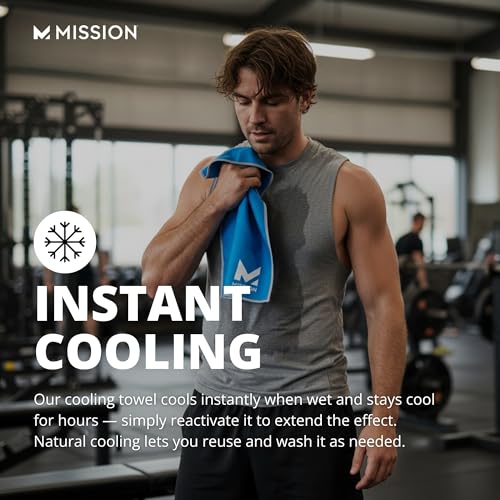 MISSION Original Cooling Towel - Soft, Durable Microfiber - Cools Up to 2 Hours - UPF 50 Sun Protection - Machine Washable
