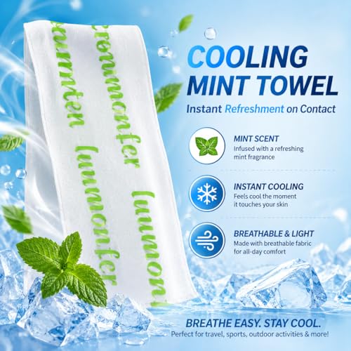10PCS Instant Cooling Towels ，Cooling Wipes with Refreshing Mint Scent, Cold Camping Towel, Long-Lasting 3-Hour Chill, Lightweight & Portable for Gym, Hiking, Golf, Concerts, and Outdoor Sports