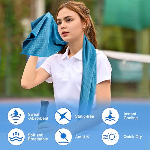 4Pack Cooling Towel 40"x12" Cooling Neck Wraps,Soft Breathable ChillyTowel | IceTowel, Microfiber Towels for Yoga, RunninGym, Camping, Fitness, Workout & More Activities