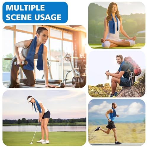 24 Pack Cooling Towels Bulk for Neck and Face 40"x12" Ice Cooling Sweat Rags Microfiber Soft Breathable Soft Chilly Towel for Yoga Golf Sport Running