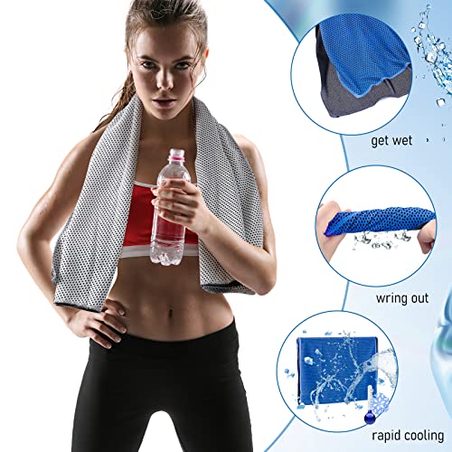 Maitys 200 Pcs Microfiber Cooling Towel, Ice Towel, 32"x12" Cool Cold Towel for Neck and Face Cooling Towels Breathable Soft Chilly Towel for Yoga Sport Gym Workout Camping, 10 Color