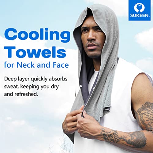 Sukeen Cooling Hoodie Towel, Absorbent Quick-Drying Cooling Towels for Neck and Face, UV Sun Protection Cooling Neck Wraps Sport Head Cooling Towel Hot Weather