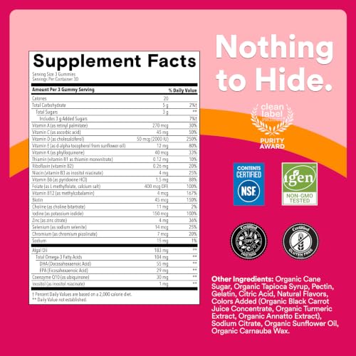 SmartyPants Women's Multivitamin Gummies, Vitamin D & C, Omega 3, 90 Ct
