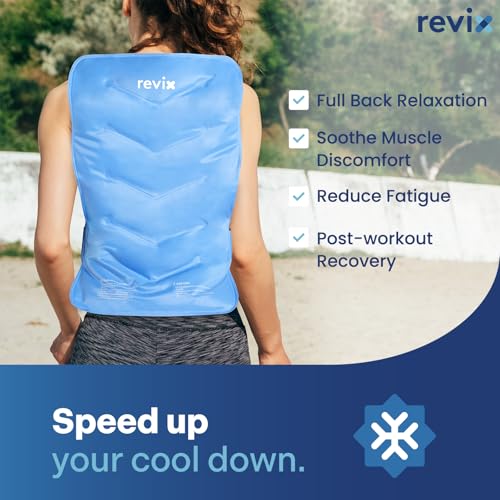 REVIX XXL Full Back Ice Pack Wrap, Large Gel Packs for Injuries Reusable | Cold Compress for Upper and Lower Back, Long-Lasting Flexible Ice Pack for Muscle Fatigue, Soreness and Post-Workout Recovery