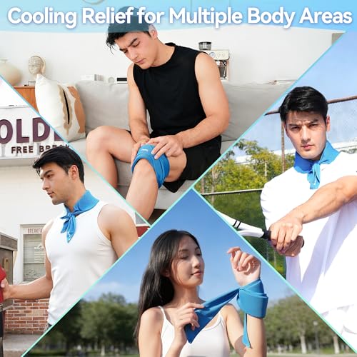 New Upgraded Cooling Neck Wraps, Neck Coolers for Hot Weather, Leak-Proof Solid Cooling Gel, 360° Full-Wrap, Cool Relief - Head, Neck, Wrists...